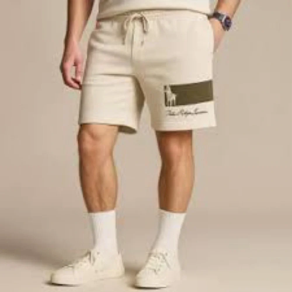 NWT Polo Ralph Lauren Sweat Shorts Mens 3XB Beige Drawstring Big Pony Logo